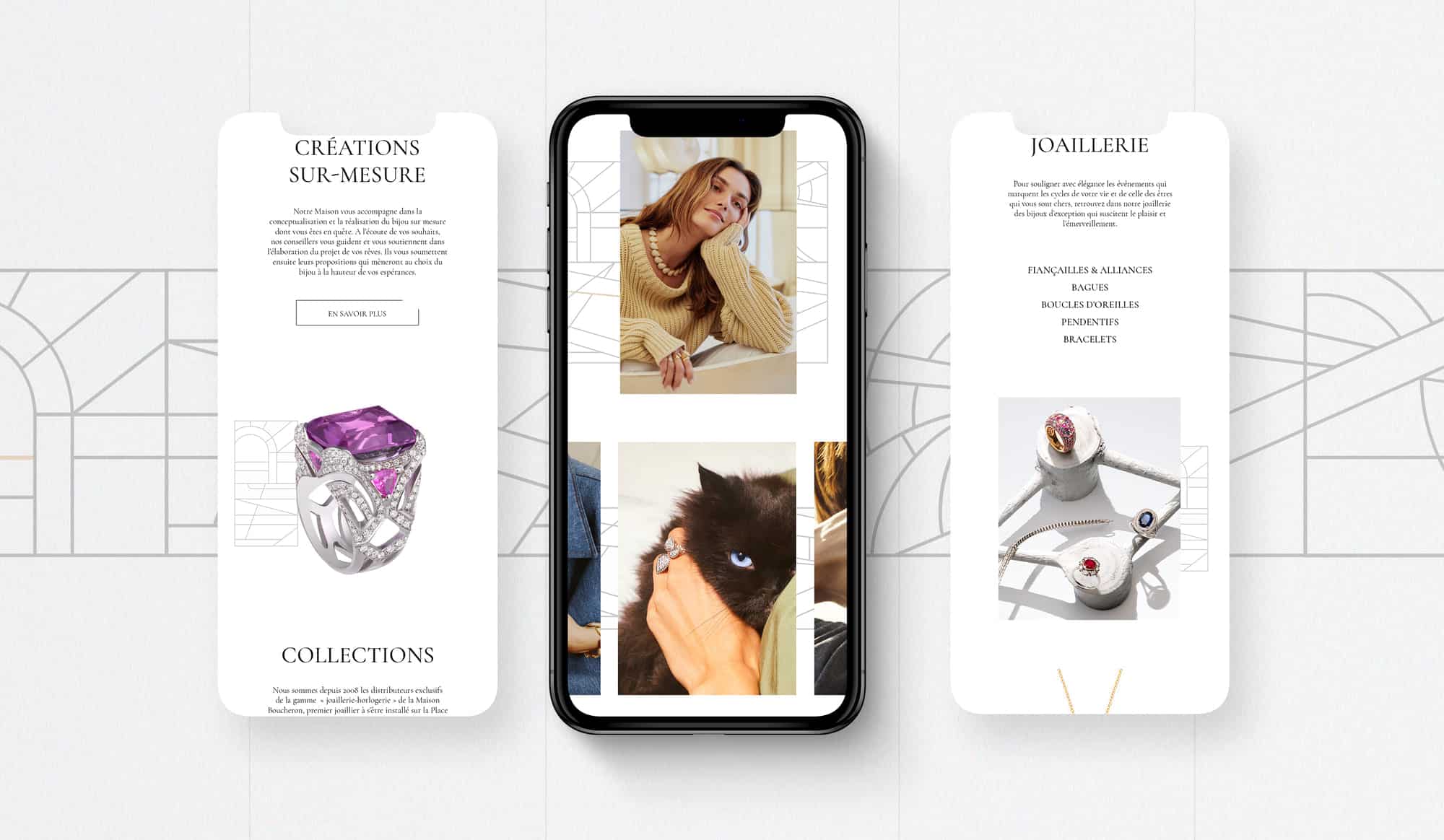 Mockup du nouveau site web sur mesure de notre client la Maison du Diamant à Bruxelles