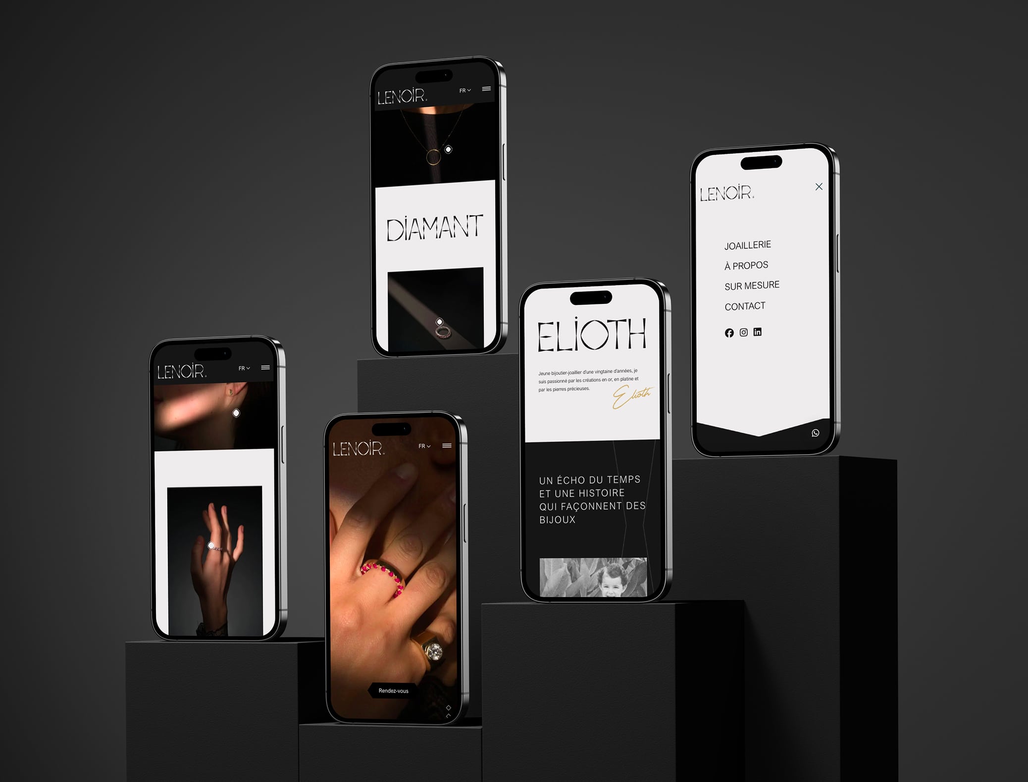 Mockup Iphone pour le site web de la bijouterie Lenoir