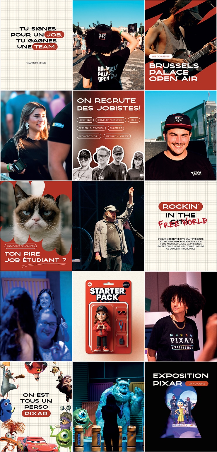 Feed Instagram avec la nouvelle identité graphique de Rock The City